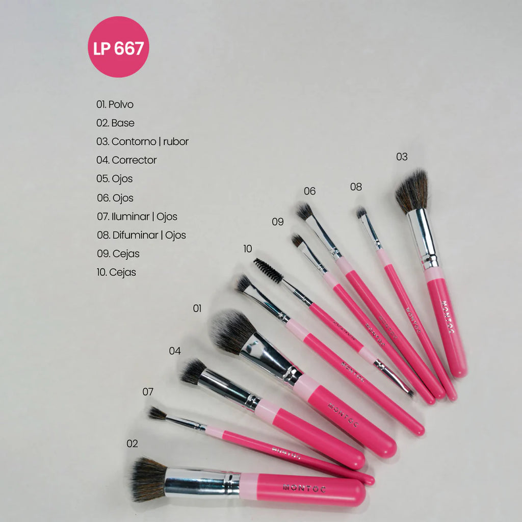 KIT DE BROCHAS FLUFFY X10 MONTOC