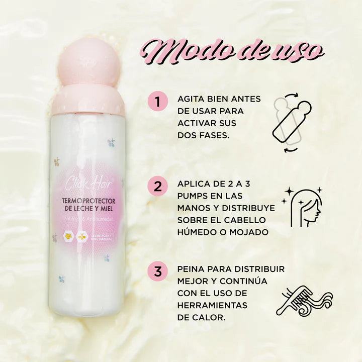 TERMOPROTECTOR BIFASICO LECHE Y MIEL CLICK HAIR
